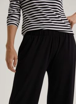 Baukjen LENZING™ ECOVERO™ Jersey Wide Leg Palazzo Trousers | Caviar Black