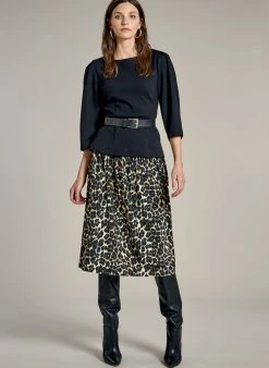 Baukjen Rowena Viscose Puff Sleeve Top | Caviar Black Clothing