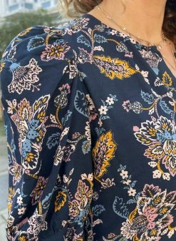 Baukjen Shalini Jacobean Floral LENZING™ ECOVERO™ Tiered Midi Dress | Indigo Clothing