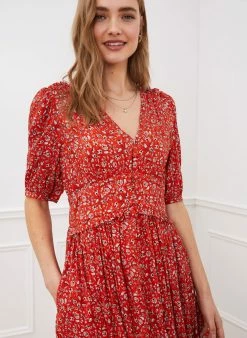 Baukjen Suzy V-Neck LENZING™ ECOVERO™ Floral Midi Dress | Tangerine Folk Clothing 9 Baukjen Suzy V-Neck LENZING™ ECOVERO™ Floral Midi Dress | Tangerine Folk Clothing