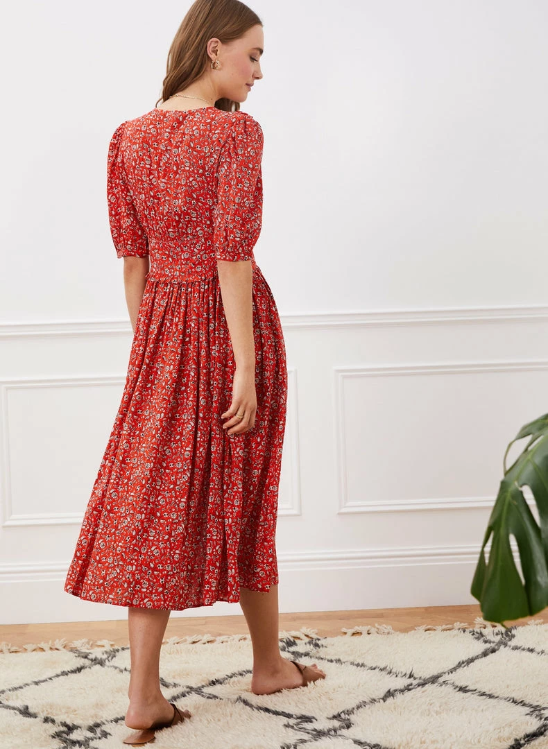 Baukjen Suzy V-Neck LENZING™ ECOVERO™ Floral Midi Dress | Tangerine Folk Clothing 6 Baukjen Suzy V-Neck LENZING™ ECOVERO™ Floral Midi Dress | Tangerine Folk Clothing