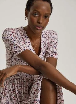 Baukjen Suzy Pebble Print LENZING™ ECOVERO™ Midi Dress | Powder Pink