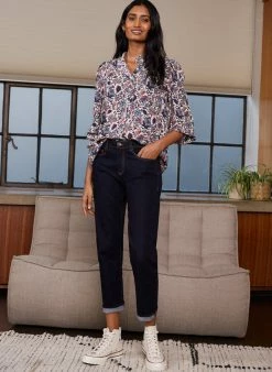 Baukjen Organic Cotton Boyfriend Jeans | Dark Denim