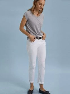 Baukjen Clothing Organic Cotton Boyfriend Jeans | Soft White