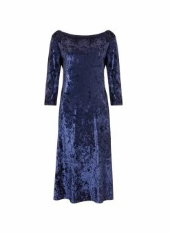 Baukjen Verity Polyester Velvet Jersey Midi Dress | French Navy 9 Baukjen Verity Polyester Velvet Jersey Midi Dress | French Navy