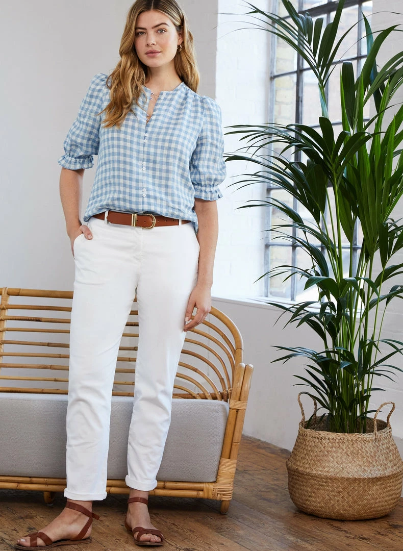 Baukjen Xanthe Gingham Linen Blouse | Blue & White 4 Baukjen Xanthe Gingham Linen Blouse | Blue & White