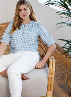 Baukjen Xanthe Gingham Linen Blouse | Blue & White 11 Baukjen Xanthe Gingham Linen Blouse | Blue & White