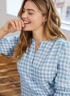 Baukjen Xanthe Gingham Linen Blouse | Blue & White 12 Baukjen Xanthe Gingham Linen Blouse | Blue & White