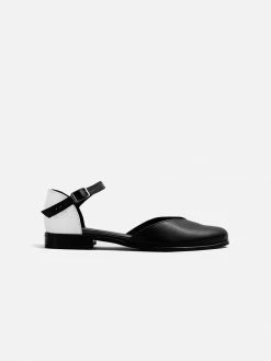 Bohema Shoes Alexa Desserto® Cactus Leather Vegan Ballerina Pumps | Black & White
