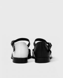 Bohema Shoes Alexa Desserto® Cactus Leather Vegan Ballerina Pumps | Black & White