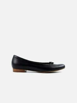 Bohema Audrey Grape Leather Vegan Ballerina Pumps | Black Shoes