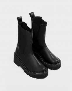 Bohema Chelsea Riot Desserto® Cactus Leather Vegan Boots | Black Shoes