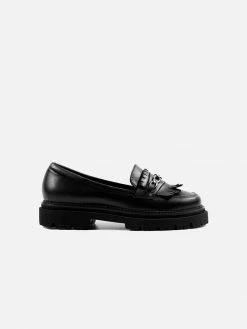 Bohema Shoes Chunky Grape Leather Vegan Loafers | Black