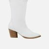 Bohema Desserto® Vegan Leather Heeled Cowboy Boots | White Nopal
