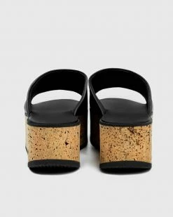 Bohema Geigi Grape Leather Cork Platform Vegan Sandals | Black Shoes