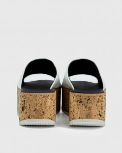 Bohema Geigi Grape Leather Cork Platform Vegan Sandals | White
