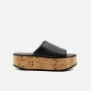 Bohema Geigi Grape Leather Cork Platform Vegan Sandals | Black Shoes