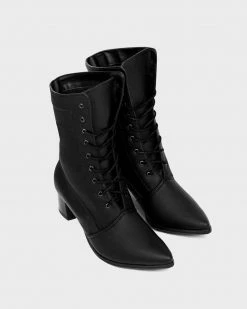 Bohema Desserto® Cactus Leather Vegan Ankle Boots | Black Shoes