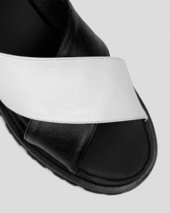 Bohema Shoes Medley Cross Strap Desserto® Cactus Leather Sandals | Black & White