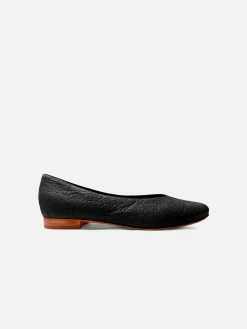 Bohema Pinatex® Vegan Leather Ballerina Pumps | Black Shoes