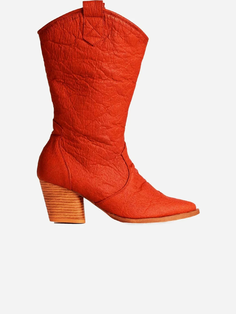 Bohema Pinatex® Vegan Leather Heeled Cowboy Boots | Caramel Pina 3 Bohema Pinatex® Vegan Leather Heeled Cowboy Boots | Caramel Pina