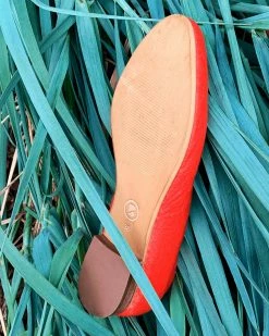 Bohema Women's Vegan & Sustainable Officewear Pinatex® Vegan Leather Ballerina Pumps | Paprika Pina