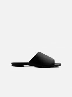 Bohema Ritzy Grape Leather Vegan Slides | Black Shoes
