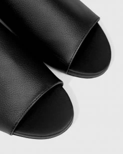 Bohema Ritzy Grape Leather Vegan Slides | Black Shoes
