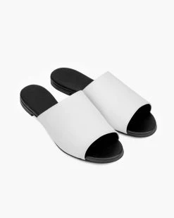Bohema Ritzy Grape Leather Vegan Slides | White