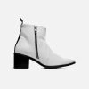 Bohema Shoes Swan No.1 Desserto® Cactus Leather Vegan Ankle Boots | White