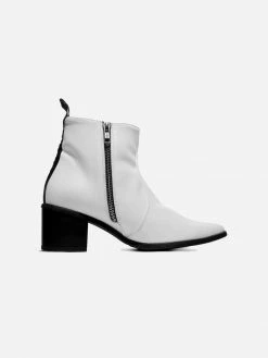 Bohema Shoes Swan No.1 Desserto® Cactus Leather Vegan Ankle Boots | White