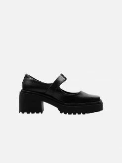 Bohema Shoes Grape Leather Vegan Squared Pumps | Black