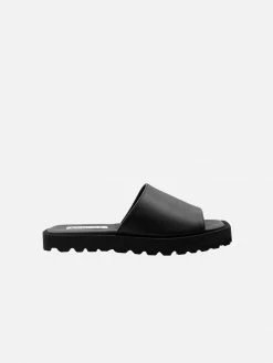 Bohema Shoes Desserto® Cactus Leather Vegan Flat Slides | Black