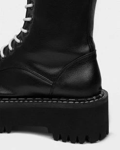 Bohema Shoes Worker Monster Desserto® Cactus Leather Vegan Boots | Black