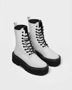 Bohema Worker Monster Desserto® Cactus Leather Vegan Boots | White Shoes