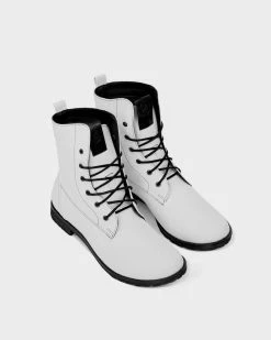 Bohema Workers No. 2 Desserto® Cactus Vegan Leather Boots | White