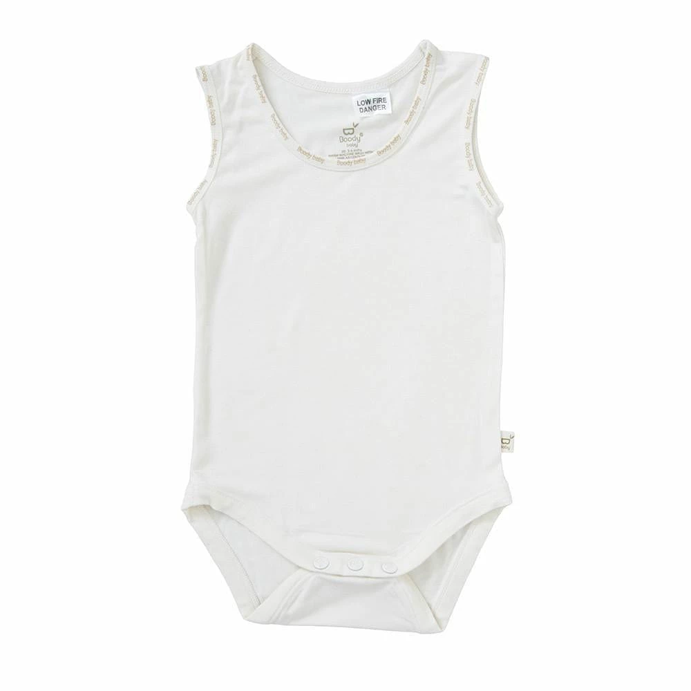 BOODY Baby Sleeveless Bamboo Bodysuit | Chalk Kids 4 BOODY Baby Sleeveless Bamboo Bodysuit | Chalk Kids