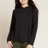 BOODY Women's Bamboo Long Sleeve Hooded T-Shirt | Black 1 BOODY Women's Bamboo Long Sleeve Hooded T-Shirt | Black
