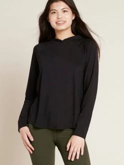 BOODY Women's Bamboo Long Sleeve Hooded T-Shirt | Black