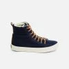 Perky Shoes Perky Classic Eco Recycled PET Vegan High Top Trainers | Navy Blue 1 Perky Shoes Perky Classic Eco Recycled PET Vegan High Top Trainers | Navy Blue