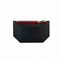 Canussa Accessories Minimal Vegan Leather Card Holder | Black & Red