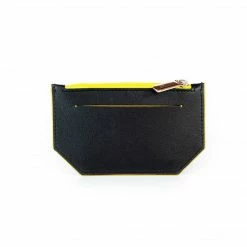 Canussa Accessories Minimal Vegan Leather Card Holder | Black & Yellow
