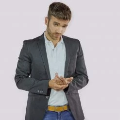 Canussa Accessories Reversible Vegan Leather Belt | Blue & Camel