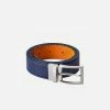 Canussa Accessories Reversible Vegan Leather Belt | Blue & Camel