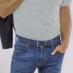 Canussa Accessories Reversible Vegan Leather Belt | Blue & Camel