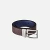 Canussa Accessories Reversible Vegan Leather Belt | Navy Blue & Brown