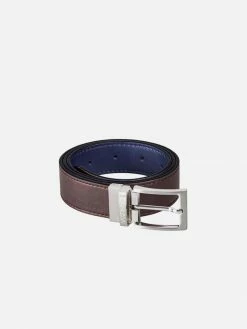 Canussa Accessories Reversible Vegan Leather Belt | Navy Blue & Brown