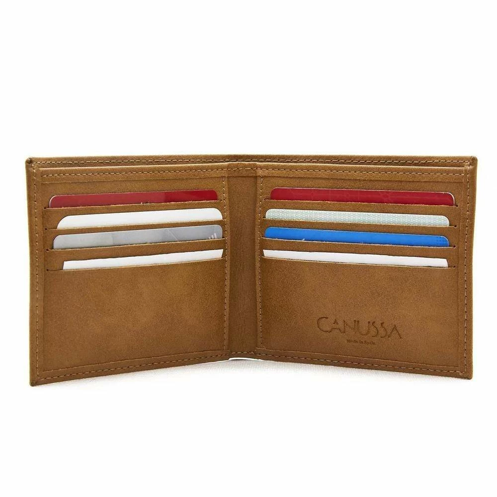 Canussa Accessories Slim Bifold Vegan Leather Wallet | Camel 4 Canussa Accessories Slim Bifold Vegan Leather Wallet | Camel