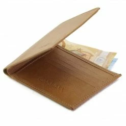 Canussa Accessories Slim Bifold Vegan Leather Wallet | Camel 26 Canussa Accessories Slim Bifold Vegan Leather Wallet | Camel