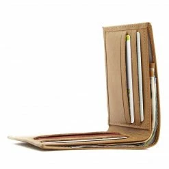 Canussa Accessories Slim Bifold Vegan Leather Wallet | Camel 23 Canussa Accessories Slim Bifold Vegan Leather Wallet | Camel